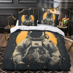 3D Astronaut Voodipesukomplekt, Poisid Teismelised, Meeste Daunist Tekikott, Padjap&uuml;&uuml;r 2/3 tk, Kosmose ja Kosmose Teemaline Kate, S&uuml;nnip&auml;evakink EU Double 200x200cm