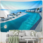 Window Woods View Gobel&auml;&auml;n Seinale Ripppol&uuml;ester tekk Ps&uuml;hhedeelne hipi boho stiilis elutoa sisustus 95x70cm