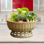 Bambusest korvi hoiustamine K&auml;sitsi valmistatud maal&auml;hedane multifunktsionaalne koduseks kasutamiseks K&ouml;&ouml;giviljade pesemine