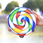 Orff 8-tolline pulgakomm-tamburiin taldrikuga, k&otilde;risti-trumm KTV peo l&ouml;&ouml;kpillid Muusikariistad K&auml;e kellukesed Lastem&auml;nguasjad