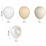 Valged lateksist &otilde;hupallid s&uuml;nnip&auml;evapeoks, pulmakaunistused, 20 kreemjat &otilde;hupalli 10inch