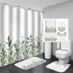 4 tk Flower Series du&scaron;ikardinate komplektid vannitoa jaoks libisemiskindlad vannitoavaibad kaas WC kate vannimatt 4Pcs