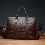 Krokodillimustriga meeste k&auml;ekott Nahast tekstuuriga &otilde;lakott K&auml;ekott vabaaja &auml;ri arvutikoti portfell