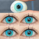 Mill Creek 2tk sinised kontaktl&auml;&auml;tsed hinne Iirise s&auml;raga 14,2 mm Cosplay Anime Eyes Luminescent Body Summer Blue kontaktl&auml;&auml;tsed aastaseks kasutamiseks 0