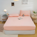 Uus pol&uuml;ester-puuvillane harjatud &uuml;hev&auml;rviline voodilina, 1tk 120/150/180/200 cm masinas pestav Kerge ja hingav 120x200cm roosa