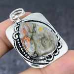 Crazy Lace Agate Gemstone Handmade 925 Sterling Silver Gift Pendant 2.05 c3w75