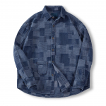 Jacquard Lapitekk Pikkade Varrukatega N&ouml;&ouml;pidega Retro Boro Denim Puhvjakk Kevadine &Uuml;ler&otilde;ivas Suur Suurus XXL sinine