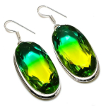 Bi-Color Tourmaline Gemstone 925 Sterling Silver Gift Jewelry Earring 2.29 z4f56
