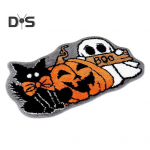 Halloweeni vannimatt Ghost Pumpkin Cat Tufting vaip libisemiskindel p&otilde;randamatt &Otilde;udne vannivaip vannitoa jaoks K&ouml;&ouml;gitoa sisekujundus 60x90cm valge