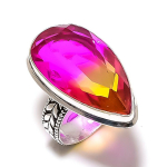 Natural Tourmaline Gemstone Handmade 925 Sterling Silver Jewelry Ring S.8 g1s41