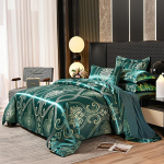 Kodutekstiil Euroopa Satiin Jacquard (Neljaosaline komplekt Kolmeosaline komplekt) Tekikate voodilina Padjap&uuml;&uuml;r &Uuml;heinimesevoodi kaheinimesevoodi voodipesu 1.2m bed three-piece quil