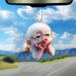 2D ahvi akr&uuml;&uuml;l rippuv kaunistus kodukontori seljakott auto tahavaate peegel lamav ahv rippuv ornament Multifilm loomade ripats 1