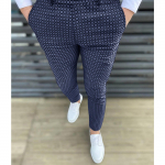 Meeste moodne veniv kleit p&uuml;ksid Slim Fit ruudulised p&uuml;ksid &auml;ri &uuml;likond p&uuml;ksid vabaaja golfip&uuml;ksid L must