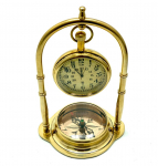 Antiikkujundusega merekell koos kompassiga Victoria London Solid messingist lauaplaadist dekoratiivkell koos kompassiga Antiikkuldse v&auml;rvi kellaga