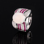 Ehtekomplekt 925 Puhast h&otilde;bedast n&otilde;elk&otilde;rvar&otilde;ngad, kaltsedoni imitatsiooniga kaheosalised s&otilde;rmusk&otilde;rvar&otilde;ngad naistele