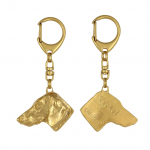 Dachshund Wire-haired, Wiener dog, Badger dog I - Gilded key ring with dog in gift box, handbag decoration, luxury accessory by Art-Dog brand