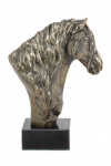 Fresian horse I - elegant statuette, bust of a horse on a stone base, a trophy for horse racing by Art-Dog.