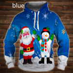 Uusim mood j&otilde;uluvana 3D kapuuts J&otilde;uluvana/lumememm, naljakas tr&uuml;kitud pullover Hip Hop loomade vabaaja dressipluus S