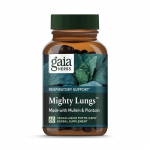 Gaia Herbs Mighty Lungs - Kopsude tugitoidulisand &uuml;ldise kopsude tervise toetamiseks - Teeleht, Schisandra & &Uuml;marjuur - 60 vegankapslit