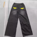 Meeste Ameerika stiilis avar &uuml;legabariidiline teksap&uuml;ksid Harajuku Retro Hip-hop Streetwear Gootiline nahkhiire muster Vabaaja sirged laia s&auml;&auml;rega p&uuml;ksid Mehed L