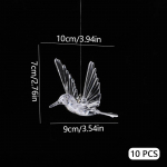 Loominguline akr&uuml;&uuml;list koolibri pulmade l&auml;bipaistev kristallist linnukaunistusega ripats 9*10cm