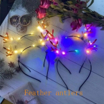 Uus j&otilde;uluaegne LED-valgustite sarved juuksepael Armas haldjas helendav p&otilde;dra juuksen&otilde;el Juukseklamber Naistele T&uuml;drukutele J&otilde;ulujuuste aksessuaarid