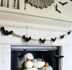 Halloweeni mantli kaunistuse silt Kanepi k&ouml;iega kaunistamine Loomingulised puidust helmed Kanepi k&ouml;is DIY Kodu seinariip Halloweeni kaunistus One Size valge