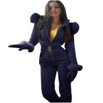 Moodsad naiste suusar&otilde;ivad, jope, kapuuts, v&auml;lisspordi t&otilde;mblukk, &uuml;hes t&uuml;kis vaba aja suusar&otilde;ivad S sinine