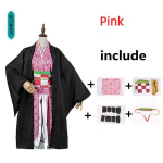 Anime Demon Slayer Kimetsu No Yaiba Tanjirou Kamado Nezuko Cosplay Naiste ja Meeste Kimono Cosplay Kost&uuml;&uuml;mide Halloweeni komplektid 160cm
