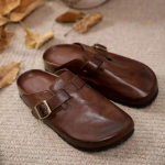 mood Naiste Nahast Mules Kingad Madalad Slingback Vabaaja Sandaalid Naine 2024 Trend Uued S&uuml;gisesed Kleitkingad Mugavad K&auml;imiseks Br&auml;nd Mujer Kingad 35 pruun
