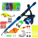 Uus 1,8-meetrine 5,2-ga teleskoop-rulli kombineeritud spinning-&otilde;ngeritv:1 3BB Reel Max Drag 5kg Full Fishing Kit kalastuskomplekt sinine