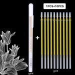 11 tk/partii 0,7 mm v&auml;rvimarker p&uuml;simarker Graffiti metallist markerpliiatsid Kuldne h&otilde;bevalge pliiats kirjutamiseks joonistuskunsti tarvikud 11pcs