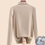 S&uuml;gis- ja talvine naiste alumine s&auml;rk Cashmere Dralon Mulberry Silk Poolk&otilde;rge kaelus, sisemine polsterdatud juustega soojad topid XXXXXXL nisukollane