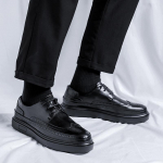 Moodsad Brogue Formaaljalatsid Meeste &auml;ri Kleit Nahast Jalan&otilde;u paeladega Moodsad Meeste Lamedad Jalan&otilde;ud Retro &uuml;mar Nina Oxford Meeste Jalatsid Zapatos 6.5 must