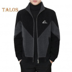 Meeste t&auml;ist&otilde;mblukuga vabaaja jope v&auml;rviga sobiva aluskrae pikkade varrukatega kudumismantel taskutega s&uuml;gistalvine tuulekindel mantel XL must hall v&auml;rv