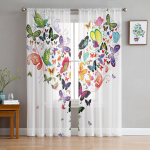 Liblikaarmastus V&auml;rvilised &Otilde;hukesed Kardinad Moodne Marlikardin Elutuppa Magamistuppa Voile L&otilde;ngast Kardinad W135 x H114cm