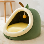 N&auml;rviline kass poolsuletud avokaadokujuline kassi pesa uuendatud kassipoeg nelja hooaja universaalne kassi villa lemmiklooma pesa Avocado [Upgraded] Thickened and Resistant - black