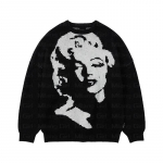 Hip hop t&auml;navar&otilde;ivad meeste ja naiste gooti retro mustriga pullover, talvine Harajuku kootud kampsun M