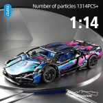 2024 Uued Tehnilised Ehitusklotsid Cyberpunk 1314 tk 1:10 V&otilde;istlusauto Staatiline Mudel V&otilde;i Puldi-elektriline RC Auto DIY Peom&auml;nguasi Poisile Static version