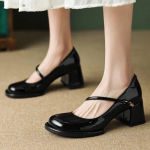 Mood Elegantne K&otilde;rge Kontsaga Kingad Mary Jane 2024 Uus Stiil Prantsuse Ruudukujuline Nina Vintage Pehmed &Uuml;ksikud Kingad Suvi Eva Sisetald Naiste 35 must