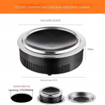 220V Kaubanduslikud induktsioonpliidid Suure v&otilde;imsusega &uuml;mmargune sisseehitatud pliit Juhtimine Malmpott Hautamine N&otilde;gus t&uuml;&uuml;pi induktsioonpliit