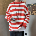 Meeste talvine soe kootud kampsun Suur suurus &Uuml;mmargune kaelus Pullover Kootud pikkade varrukatega Triibuline kootud kampsun XS white