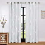 1 tk &uuml;lit&auml;psed h&otilde;bedase reljeefse lainemustriga pimendavad kardinad, mis blokeerivad valgust ja hoiavad soojust, sobivad ideaalselt k&otilde;ikidesse tubadesse 132X241cm&Grommet Top valge