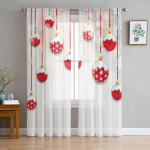J&otilde;ulupuu maja L&auml;bipaistvad kardinad Elutoa aken T&uuml;llkardinad Magamistoa K&ouml;&ouml;gi jaoks Kodukaunistus Voile kardinad W135 x H115cm x1&Rod Pocket