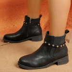 Uued s&uuml;gis- ja talve 2024 l&uuml;hikesed saapad, naiste &uuml;mara ninaga paeltega platvormsaapad, Briti &auml;&auml;rega vabaajasaapad 36 must