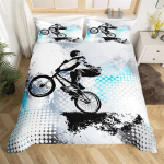 &Auml;&auml;rmusspordi tekikott Motokrossi voodipesukomplekt Noorte teismeliste poiste tuppa Mikrokiud 3D Motokrossi v&otilde;idus&otilde;idu liigutuste teemaline tekikate AU Single 140x210cm