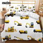 Tehnika auto tekikott Ehitus s&otilde;idukite voodipesu komplekt poistele ekskavaatori kallur tsemendisegisti rull Pol&uuml;ester Qulit kate 140x200cm 3pcs black
