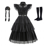 Lapsed Kolmap&auml;ev Addams Kleit Halloweeni Kost&uuml;&uuml;mid Kleit Cosplay Peokost&uuml;&uuml;m 140cm