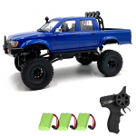 1:16 skaala kaugjuhtimispuldiga auto, 2,4 GHz 4WD esituledega elektriline maastikus&otilde;iduk, 3 3 Battery sinine