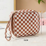 Uus ruudukujuline malelauaprint Sidurikott Mini kosmeetiline meigikott naistele armsad tualetitarbed huulepulk h&uuml;gieenisidemete padjakesed